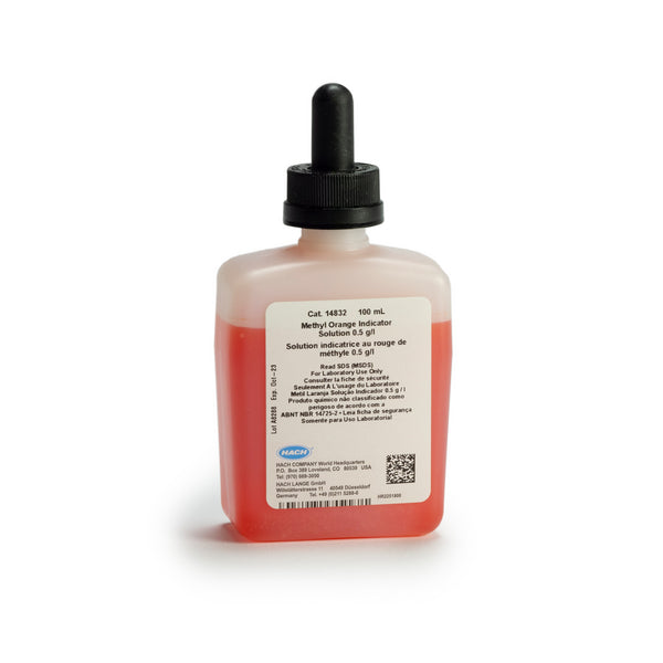 14832 Solución indicadora de naranja de metilo, 100 mL MDB.