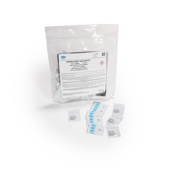 2105669  Cloro total, sobres de reactivo en polvo, 100/paquete, 10 mL