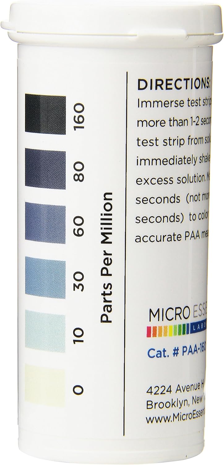 TIRAS PRUEBA DE ÁCIDO PERACETICO (PAA) 0-160PPM C/6 caja HYDRION