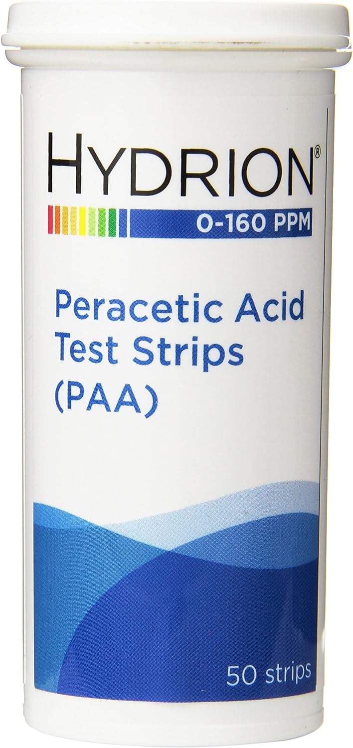 TIRAS PRUEBA DE ÁCIDO PERACETICO (PAA) 0-160PPM C/6 caja HYDRION