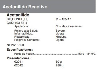 Acetanilida Reactivo