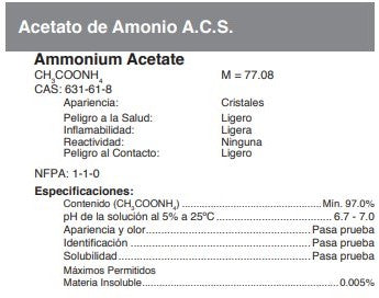 Acetato de Amonio A.C.S.