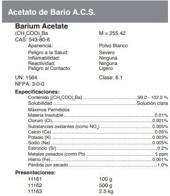 Acetato de Bario A.C.S.