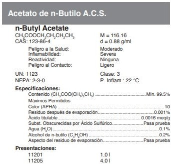 Acetato de n-Butilo A.C.S.