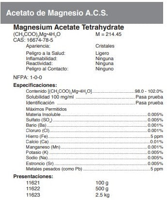 Acetato de Magnesio A.C.S.