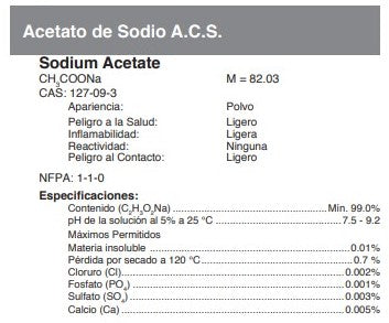 Acetato de Sodio A.C.S.