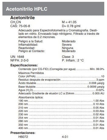 Acetonitrilo HPLC