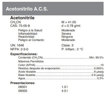 Acetonitrilo A.C.S.