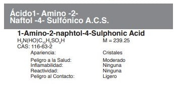 Ácido1- Amino -2-  Naftol -4- Sulfónico A.C.S.