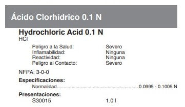 Ácido Clorhídrico 0.1 N