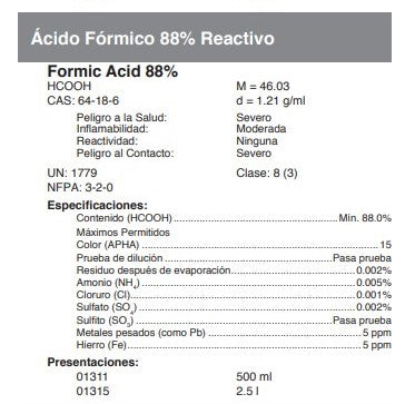 Ácido Fórmico 88% Reactivo