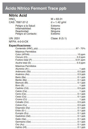 Ácido Nítrico Fermont Trace ppb