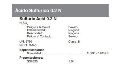 Ácido Sulfúrico 0.2 N