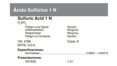 cido Sulf rico 1 N FALAB cido Sulf rico 1 N FALAB