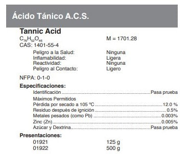 Ácido Tánico A.C.S.