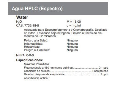 Agua HPLC (Espectro)