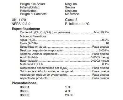 Alcohol Etílico Absoluto A.C.S
