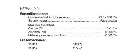 Bicarbonato de Sodio Purificado