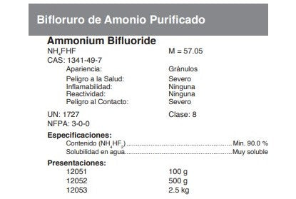 Bifloruro de Amonio Purificado