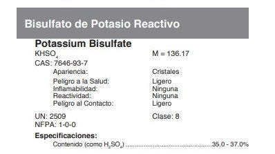 Bisulfato de Potasio Reactivo