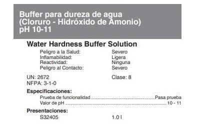 Buffer para dureza de agua (Cloruro - Hidróxido de Amonio) pH 10-11