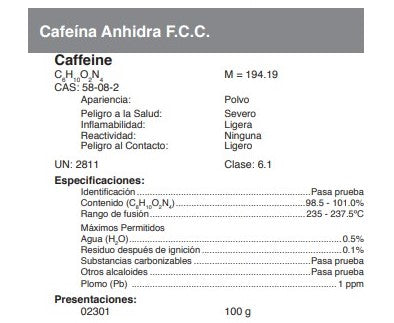 Cafeína Anhidra F.C.C.