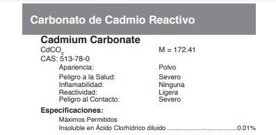 Carbonato de Cadmio Reactivo