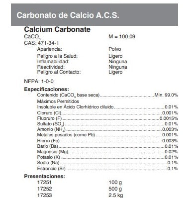 Carbonato de Calcio A.C.S.