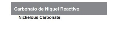 Carbonato de Niquel Reactivo