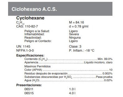 Ciclohexano A.C.S.