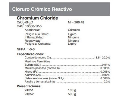 Cloruro Crómico Reactivo