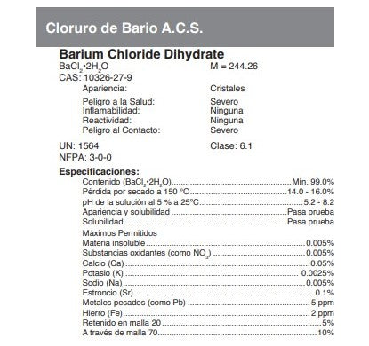 Cloruro de Bario A.C.S.