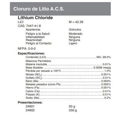 Cloruro de Litio A.C.S.