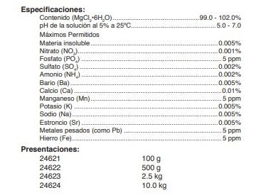 Cloruro de Magnesio Hexahidratado A.C.S.