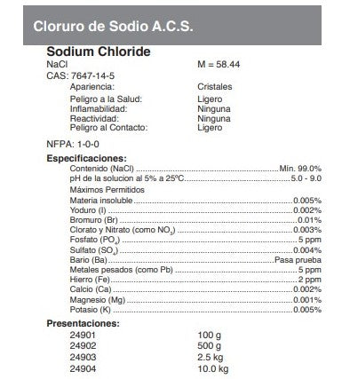 Cloruro de Sodio A.C.S.