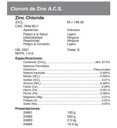 Cloruro de Zinc A.C.S.