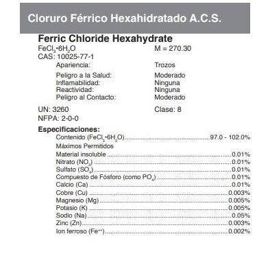 Cloruro Férrico Hexahidratado A.C.S.