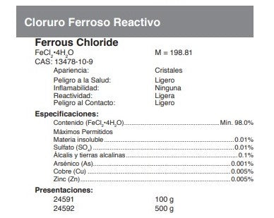 Cloruro Ferroso Reactivo