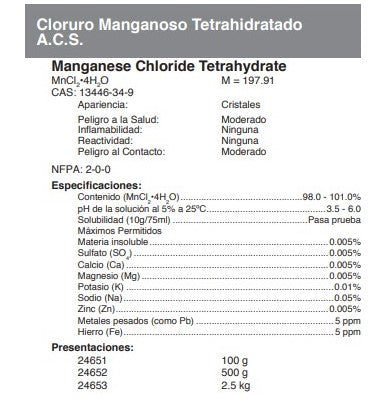 Cloruro Manganoso Tetrahidratado A.C.S.