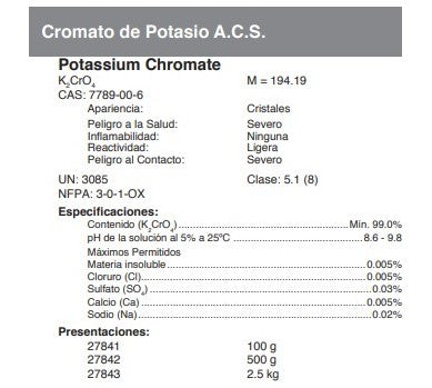 Cromato de Potasio A.C.S.