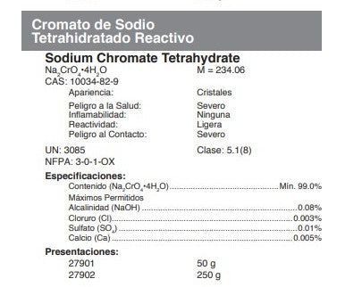 Cromato de Sodio Tetrahidratado Reactivo