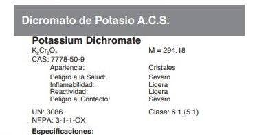 Dicromato de Potasio A.C.S.