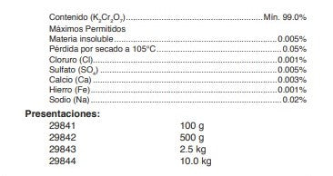 Dicromato de Potasio A.C.S.