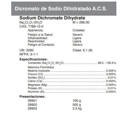 Dicromato de Sodio Dihidratado A.C.S.