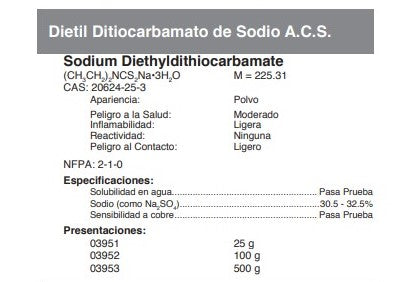 Dietil Ditiocarbamato de Sodio A.C.S.