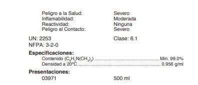 N, N-Dimetilanilina Reactivo