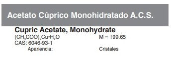 Acetato Cúprico Monohidratado A.C.S.
