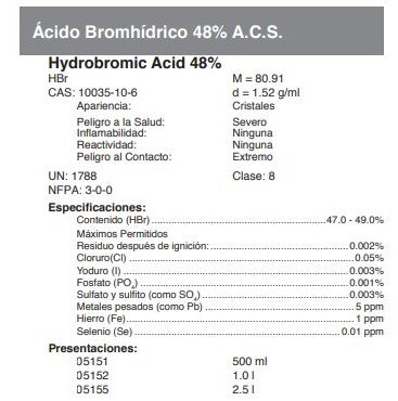 Ácido Bromhídrico 48% A.C.S.