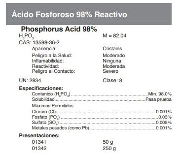 Ácido Fosforoso 98% Reactivo