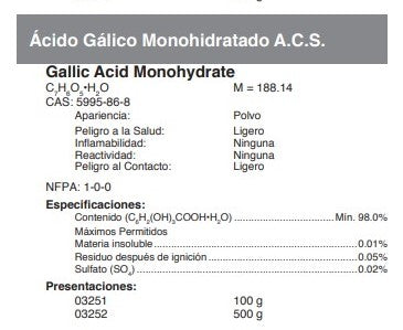 Ácido Gálico Monohidratado A.C.S.